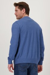 Blauwe tricot cardigan met rits van Dansaert Blue voor Heren