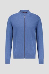 Blauwe tricot cardigan met rits van Dansaert Blue voor Heren