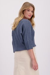 Achterkant van Blauwe trui met 3/4 mouwen door Libelle voor Dames