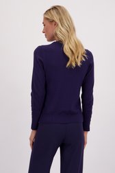 Achterkant van Blauwe trui met metallic knopen door Liberty Island voor Dames