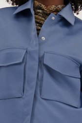Blauwe vest met satin look van Geisha voor Dames