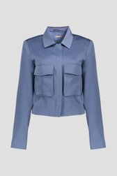 Blauwe vest met satin look van Geisha voor Dames