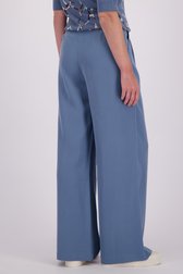 Achterkant van Blauwe wijde broek met bandplooien door Libelle voor Dames