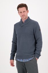Blauwgrijze trui met V-hals van Ravøtt voor Heren