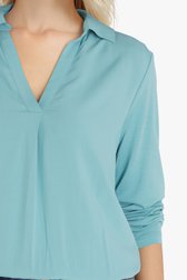 Blauwgroene blouse in viscose  van Liberty Island voor Dames