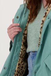 Blauwgroene jas met animalprint-voering van Libelle voor Dames