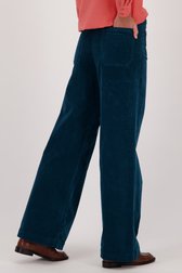 Blauwgroene ribfluwelen wijde broek van Liberty Loving nature voor Dames