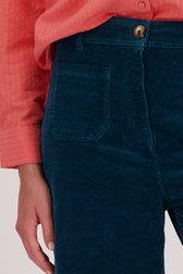 Blauwgroene ribfluwelen wijde broek van Liberty Loving nature voor Dames