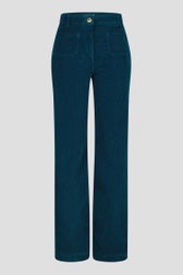 Blauwgroene ribfluwelen wijde broek van Liberty Loving nature voor Dames