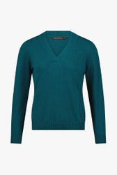 Blauwgroene trui met V-hals  van Claude Arielle voor Dames