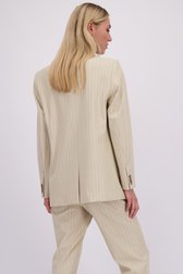 Le dos de Blazer beige à rayures noires de Liberty Island pour Femmes