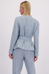 Le dos de Blazer bleu clair avec boutons dorés de D'Auvry pour Femmes