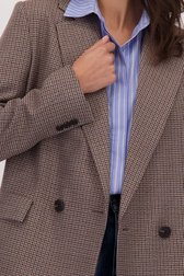 Détail de Blazer brun élégant à carreaux fins de Louise pour Femmes