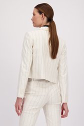 Le dos de  Blazer écru court avec motif rayé noir de More & More pour Femmes