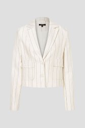 Photo produit 1 de  Blazer écru court avec motif rayé noir de More & More pour Femmes