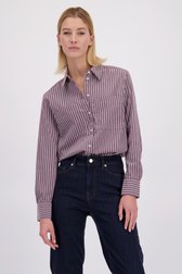 Video van Bordeaux blouse met witte strepen door More & More voor Dames