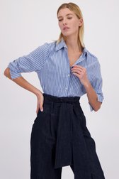 Video van Blauwe blouse met wit gestreept motief door More & More voor Dames
