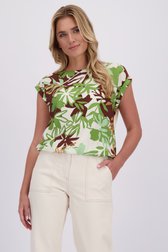 Video van Beige-groene blouse met print door Libelle voor Dames