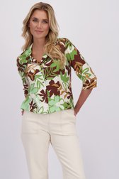Video van Groen-bruine blouse met bladerprint door Libelle voor Dames
