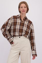 Le devant de Blouse à carreaux marron de Marc O'Polo pour Femmes