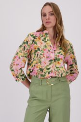 Blouse à fleurs roses et vertes de More & More pour Femmes