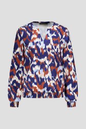 Photo produit 1 de Blouse à imprimé bleu-marron de Claude Arielle pour Femmes