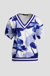 Photo produit 1 de Blouse à imprimé floral bleu de Claude Arielle pour Femmes
