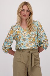 Le devant de Blouse à imprimé floral bleu-orange de Libelle pour Femmes