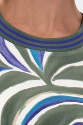 Détail de Blouse à imprimé graphique bleu et vert de Claude Arielle pour Femmes
