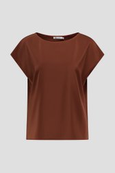 Blouse à manches courtes marron brillant de D'Auvry pour Femmes