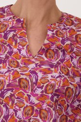 Blouse à taille élastiquée violet-orange de Claude Arielle pour Femmes