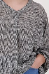 Blouse ample avec imprimé noir et blanc de Fransa pour Femmes
