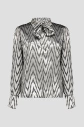 Photo produit 1 de Blouse argentée à imprimé noir de Geisha pour Femmes