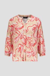 Blouse beige à imprimé rouge de Signature pour Femmes