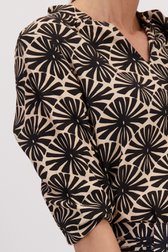 Blouse beige avec imprimé floral noir de More & More pour Femmes