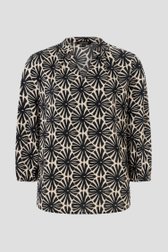 Blouse beige avec imprimé floral noir de More & More pour Femmes