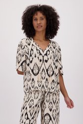 Blouse beige clair à imprimé noir de JDY pour Femmes