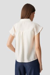 Blouse beige clair à structure froncée de Opus pour Femmes