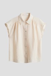 Blouse beige clair à structure froncée de Opus pour Femmes