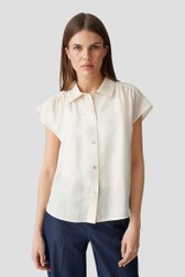 Blouse beige clair à structure froncée de Opus pour Femmes