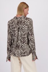 Le dos de Blouse beige-marron à imprimé zébré de More & More pour Femmes