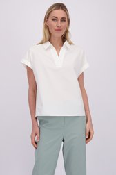 Le devant de Blouse blanche à col en V de Liberty Island pour Femmes