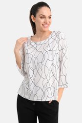Blouse blanche à motif de lignes fines de Bicalla pour Femmes