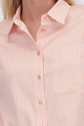 Détail de Blouse blanche à motif rayé rose saumon de Liberty Island pour Femmes