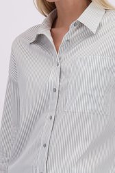 Détail de Blouse blanche à motif rayé vert clair de Liberty Island pour Femmes