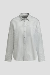 Photo produit 1 de Blouse blanche à motif rayé vert clair de Liberty Island pour Femmes