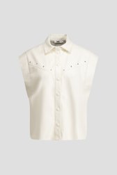 Photo produit 1 de Blouse blanche aspect cuir de Louise pour Femmes
