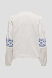 Blouse blanche avec broderie bleue de JDY pour Femmes