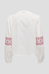 Blouse blanche avec broderie rouge de JDY pour Femmes