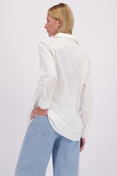 Le dos de Blouse blanche avec détail bleu clair de D'Auvry pour Femmes